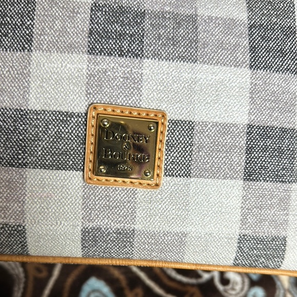 Dooney & Bourke Gray and White Tote Bag with Leather Handles - Picture 7 of 16